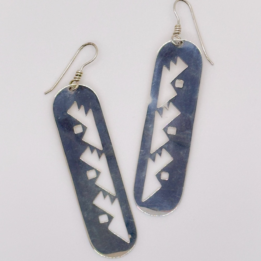 Handmade Earrings; Silver; pierce-work